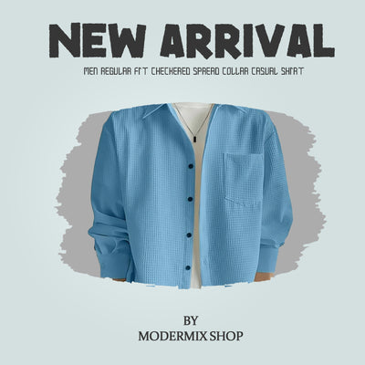 Men Regular Fit Checkered Spread Collar Casual Shirt