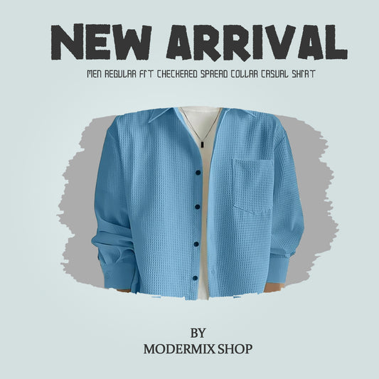 Men Regular Fit Checkered Spread Collar Casual Shirt