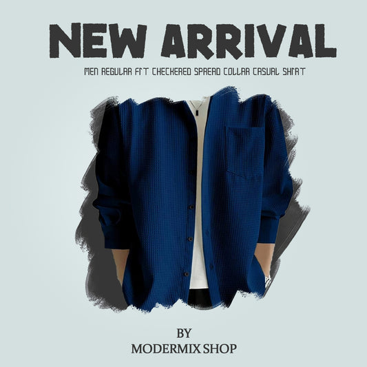 Men Regular Fit Checkered Spread Collar Casual Shirt